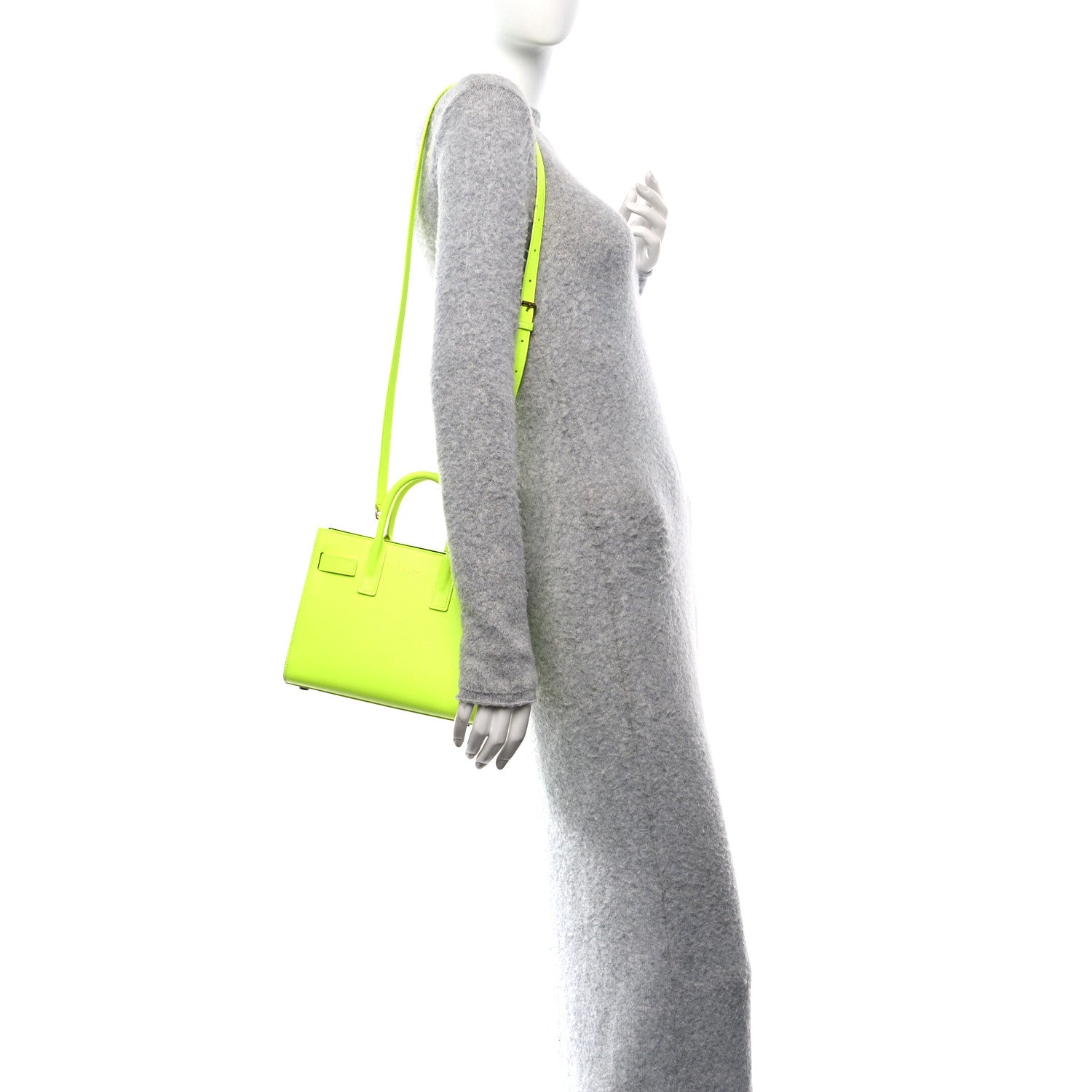 Saint Laurent Grained Calfskin Nano Sac De Jour Fluo Safety Yellow 2 of 10