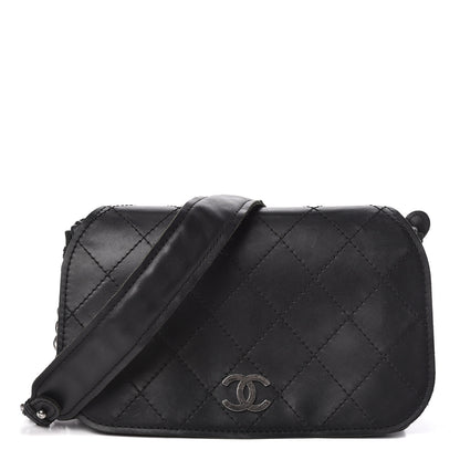 Chanel Calfskin Stitched Small Highlander Messenger Black 1 of 15