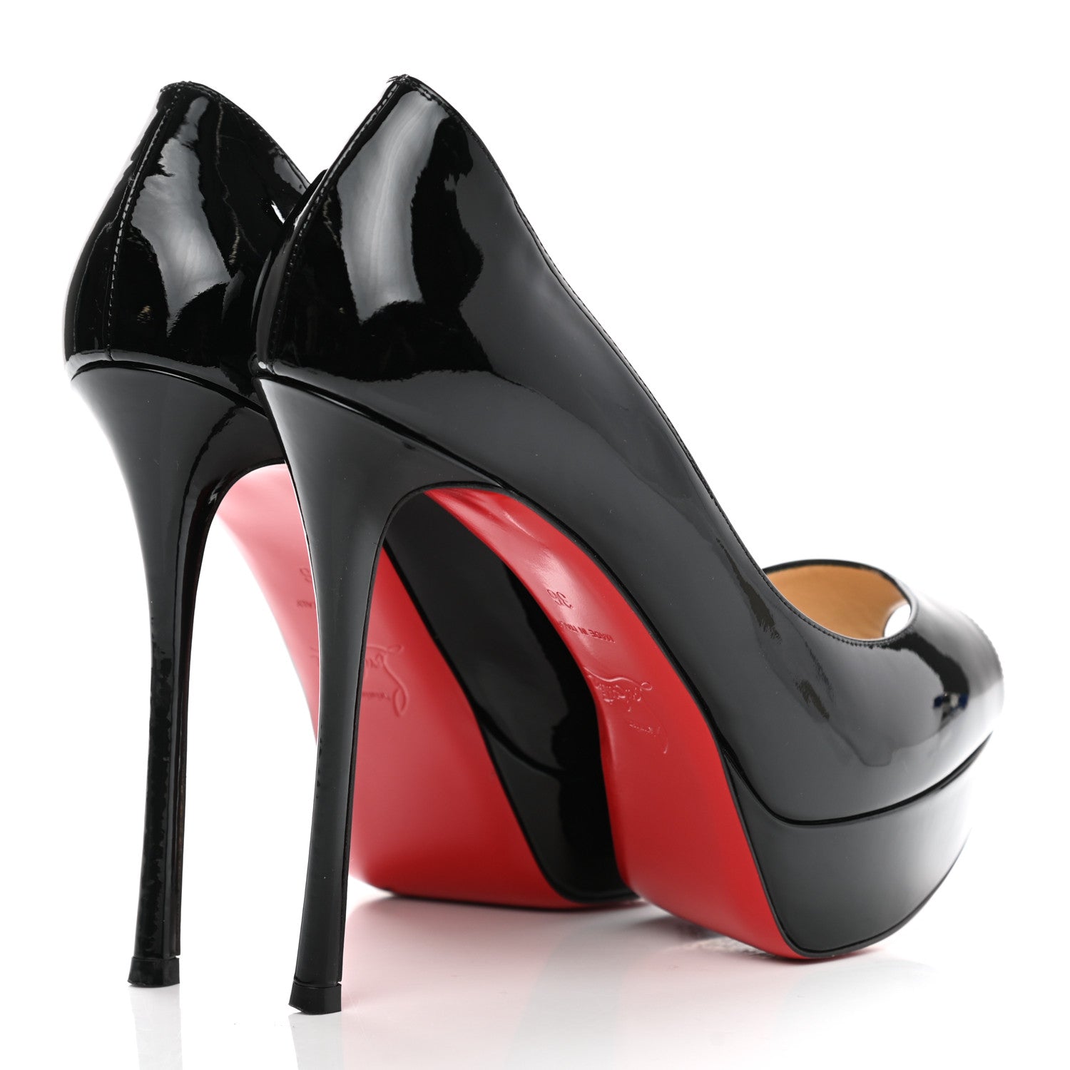 Christian Louboutin Patent Fetish Peep 130 Pumps 36 Black 4 of 9