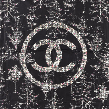 Chanel Silk Logo Square Scarf Black 2 of 4