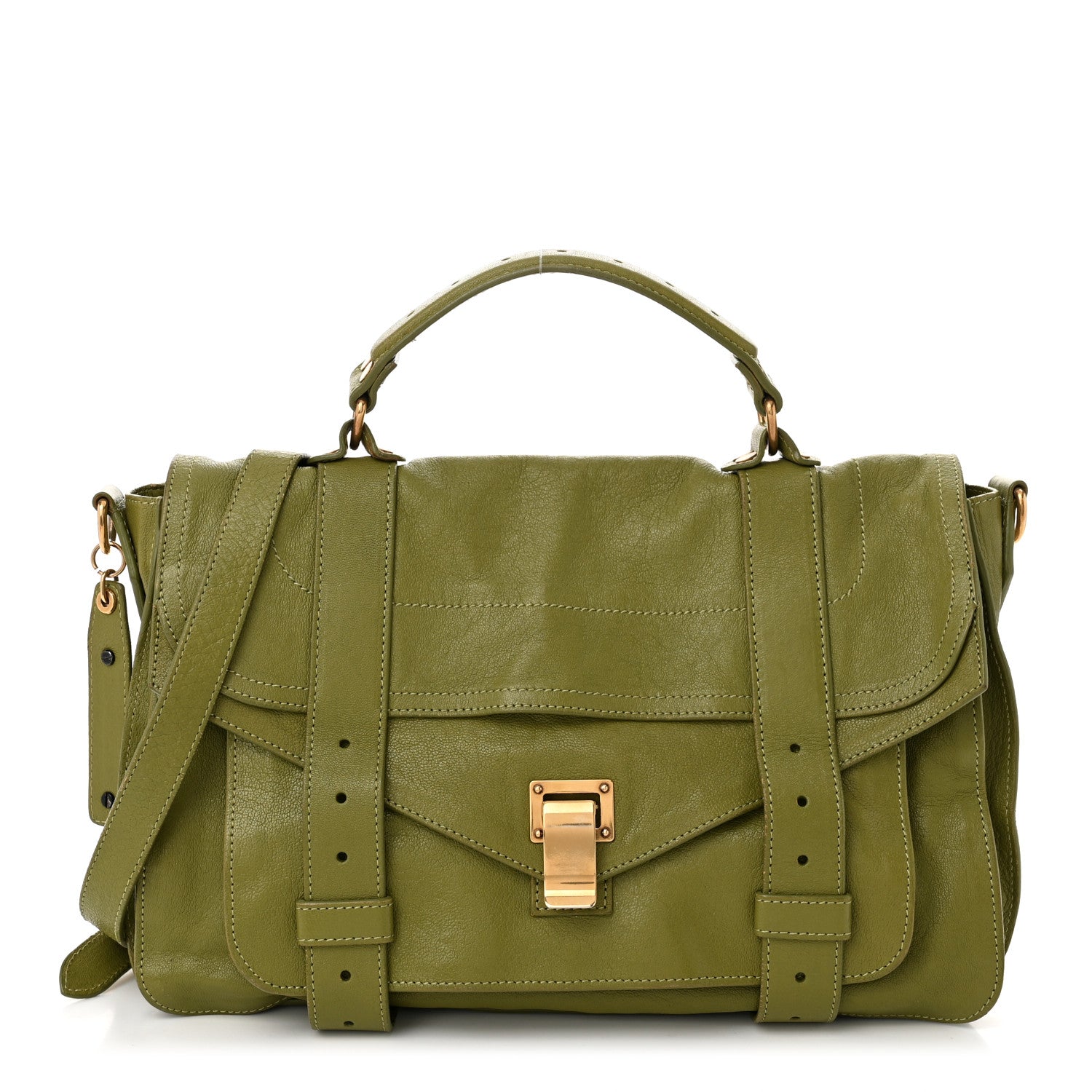 Proenza Schouler Lambskin Medium PS1 Satchel Olive 1 of 10