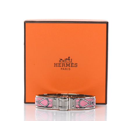 Hermes Enamel Printed Narrow Charniere Cuirs Marins Hinged Bracelet S Quadrichromie 5 of 5