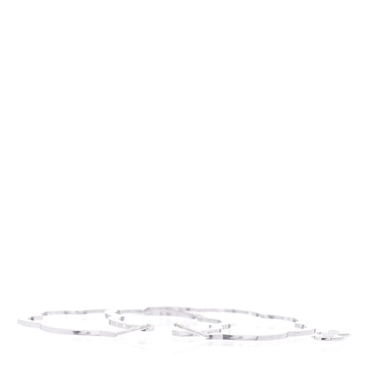 Chanel 18K White Gold Large Profil de Camelia Hoop Earrings 3 of 4
