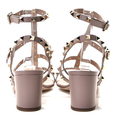 Valentino Garavani Calfskin Rockstud 60mm City Sandals 38.5 Poudre 4 of 9