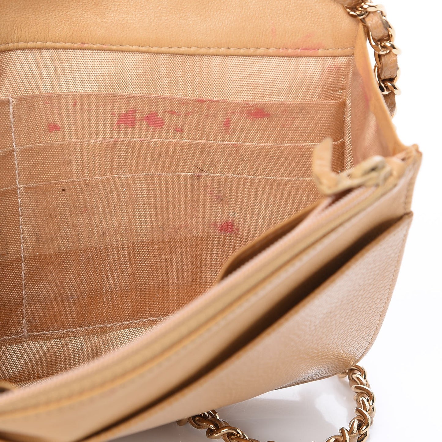 Caviar Timeless CC Wallet On Chain WOC Beige