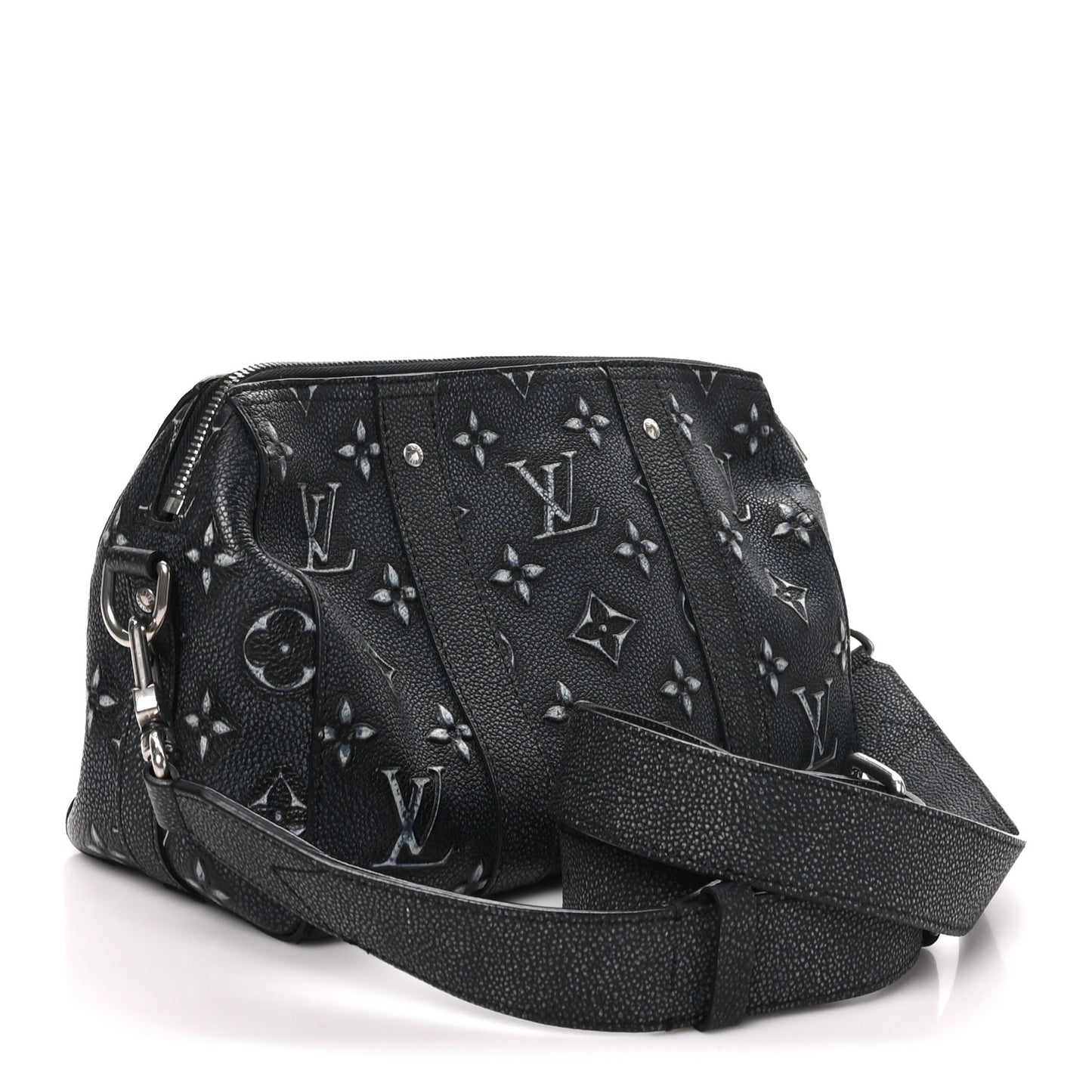 Cowhide Faded Monogram City Keepall Charcoal