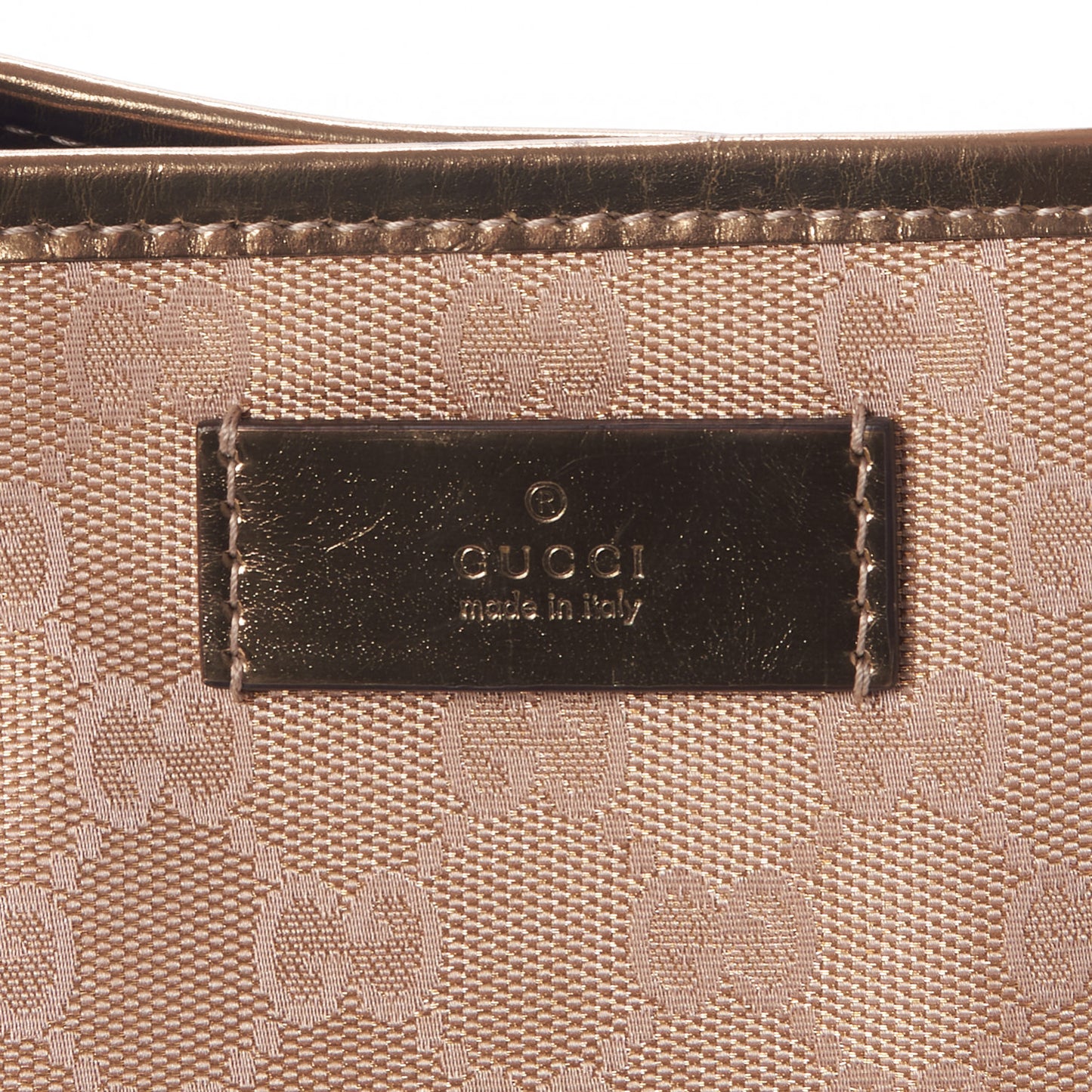 Metallic Monogram Canvas Tote Pink Gold