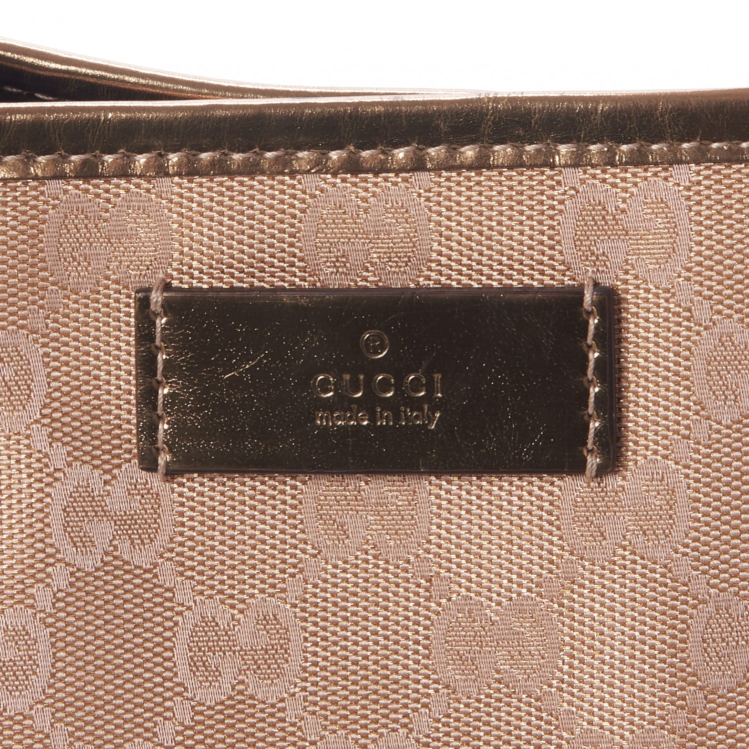Gucci Metallic Monogram Canvas Tote Pink Gold 7 of 10
