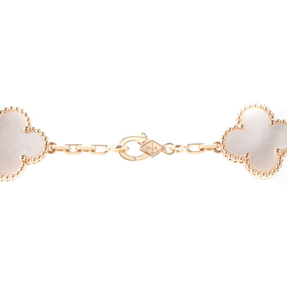 Van Cleef & Arpels 18K Yellow Gold Mother of Pearl 10 Motifs Vintage Alhambra Necklace 4 of 5