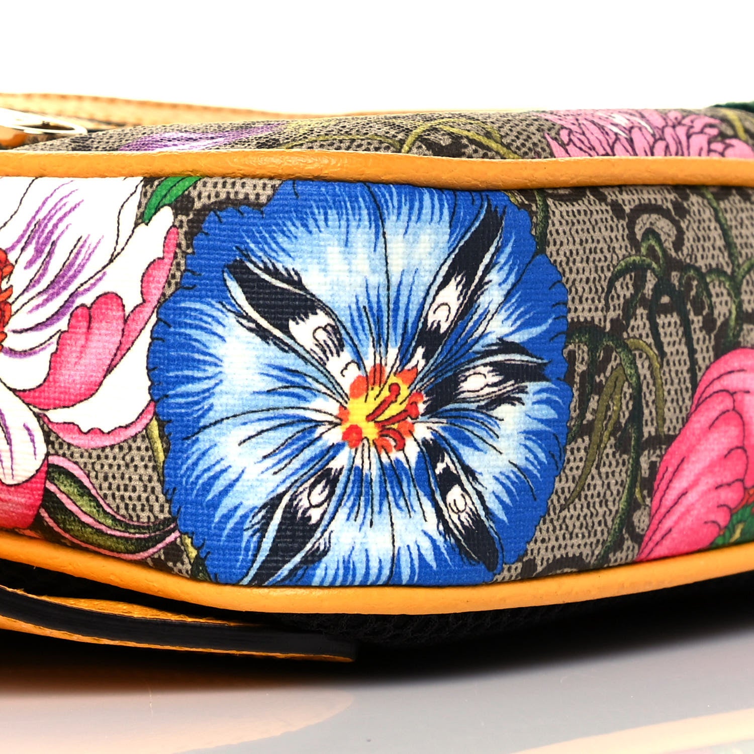 Gucci GG Supreme Monogram Flora Medium Ophidia Belt Bag Beige Multicolor Crop 9 of 12