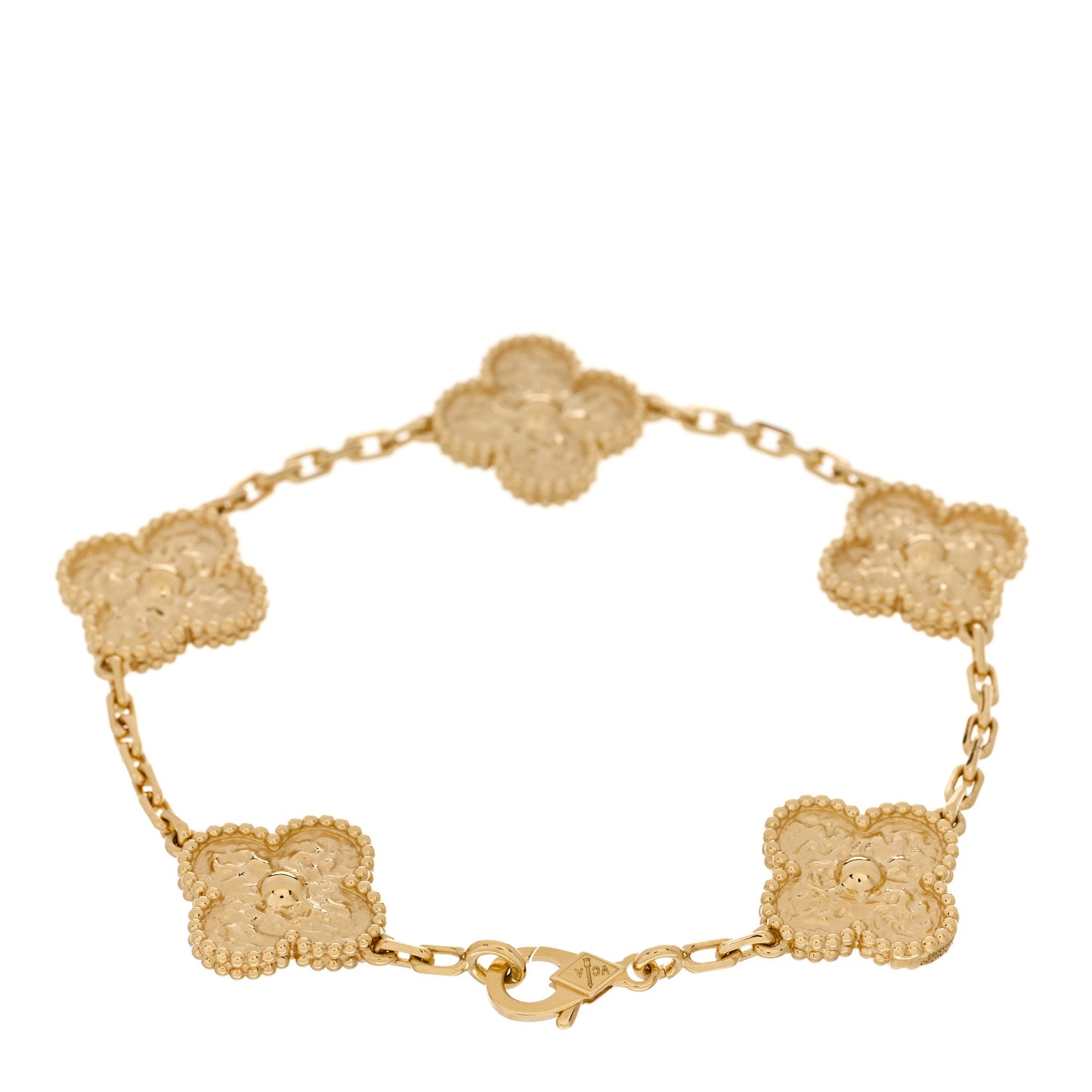 18K Yellow Gold 5 Motifs Vintage Alhambra Bracelet