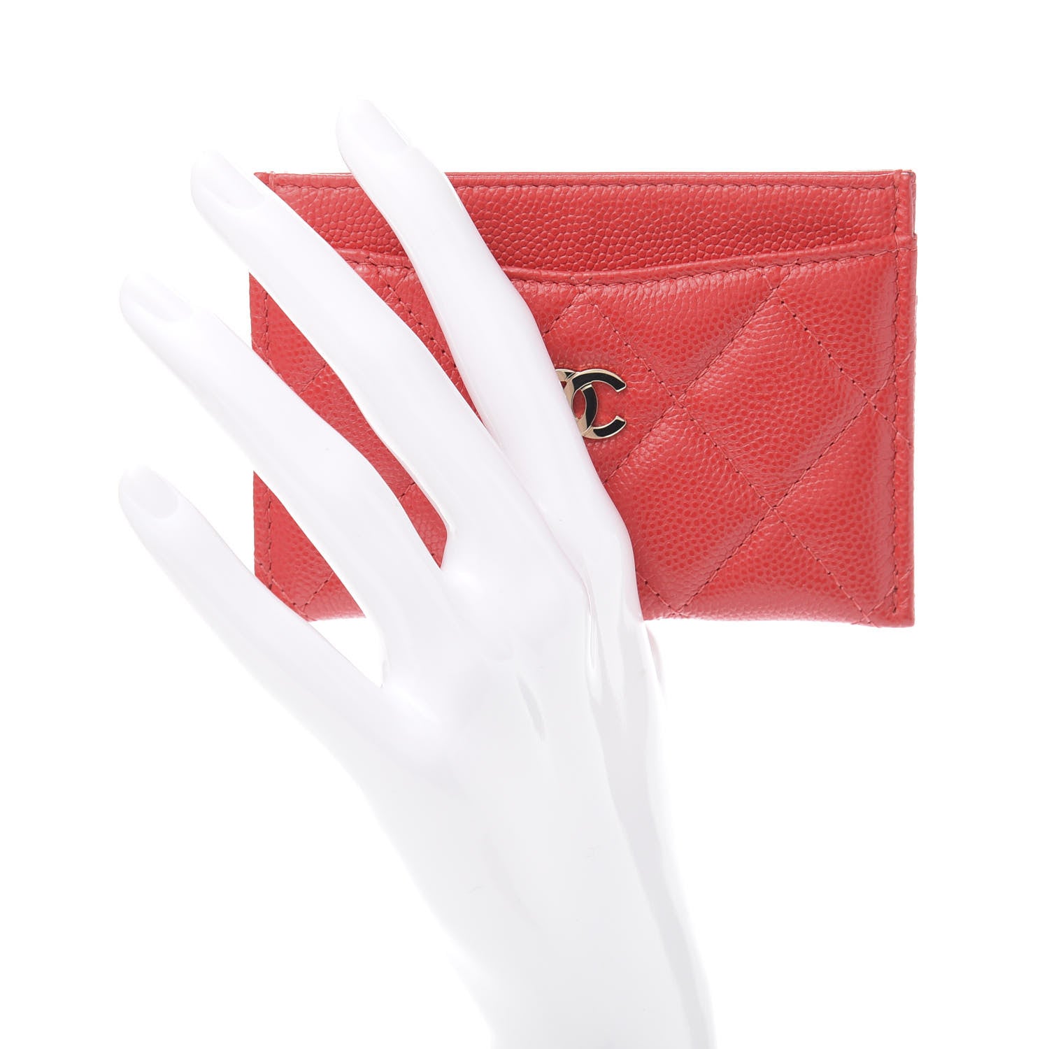 Chanel Caviar Quilted Card Holder Red 2 of 11