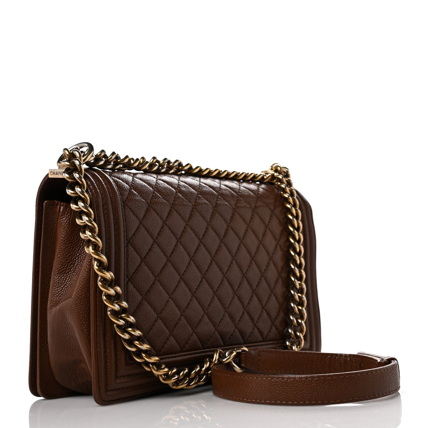 Caviar Quilted New Medium Boy Flap Brown