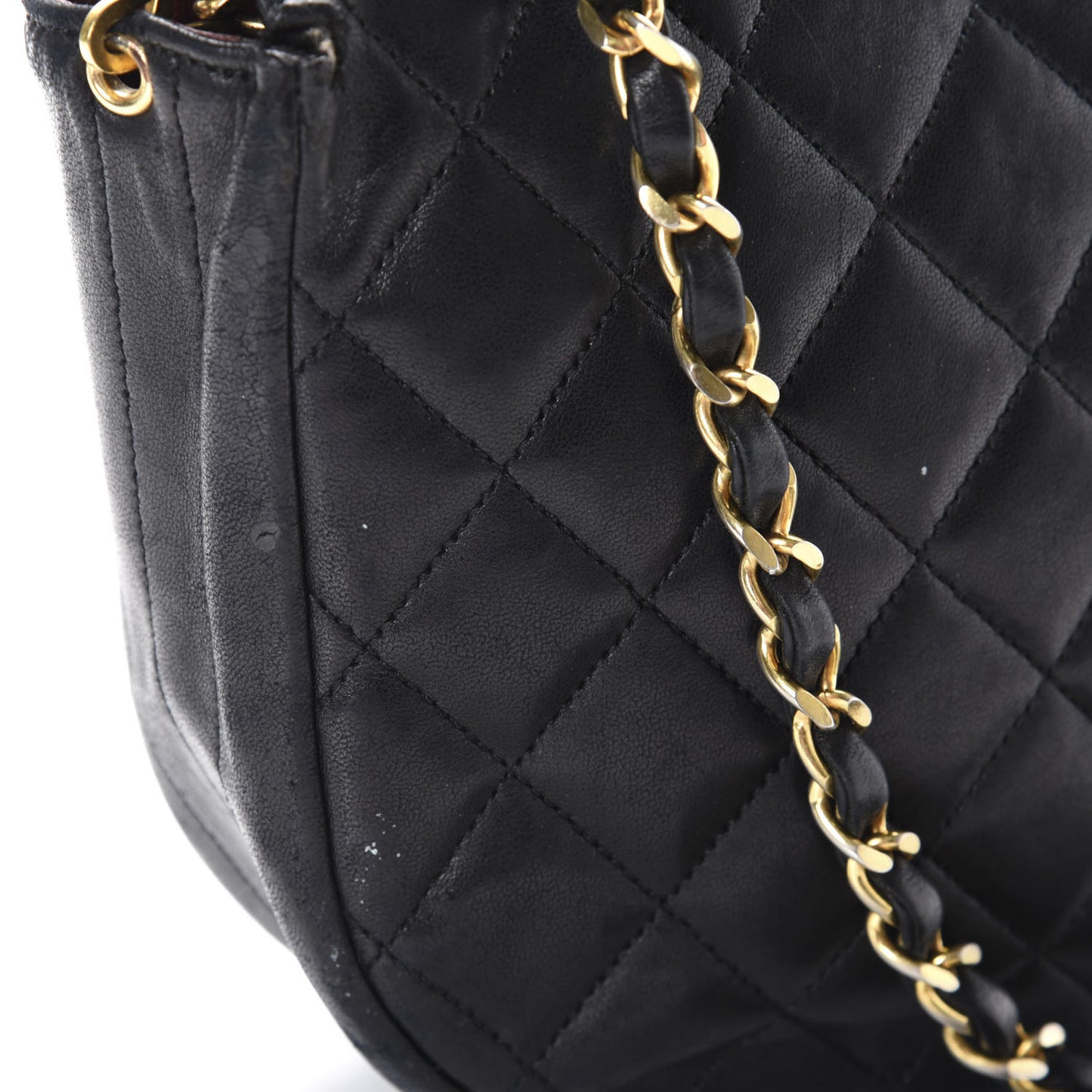 Quilted Lambskin Small Single Flap Black