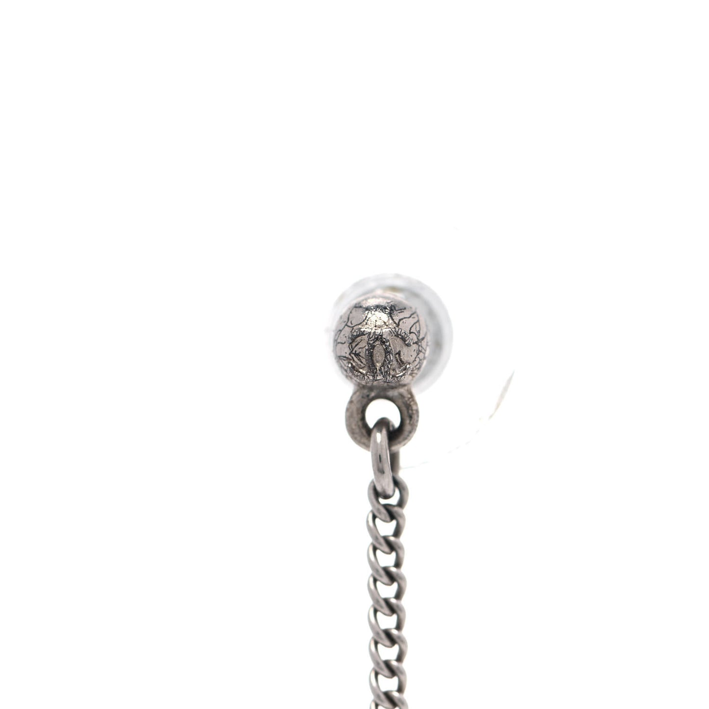 Baguette Crystal CC Drop Earrings Silver