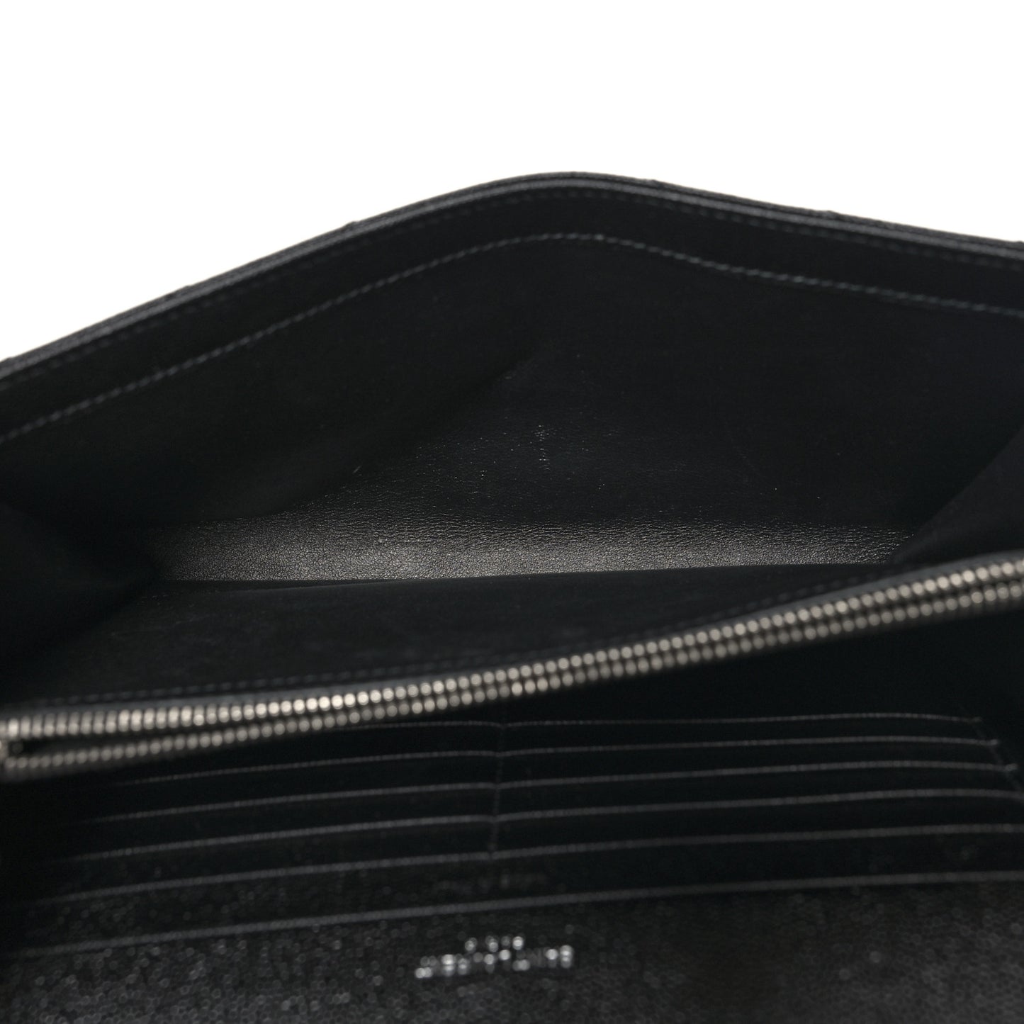 Grain De Poudre Matelasse Chevron Monogram Chain Wallet Black