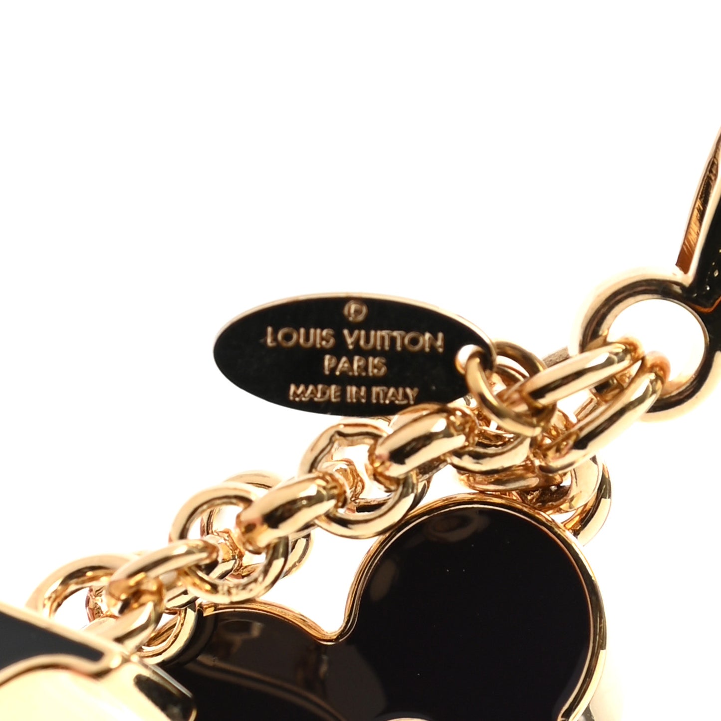 Metal Enamel Fleur De Monogram Bag Charm Dore