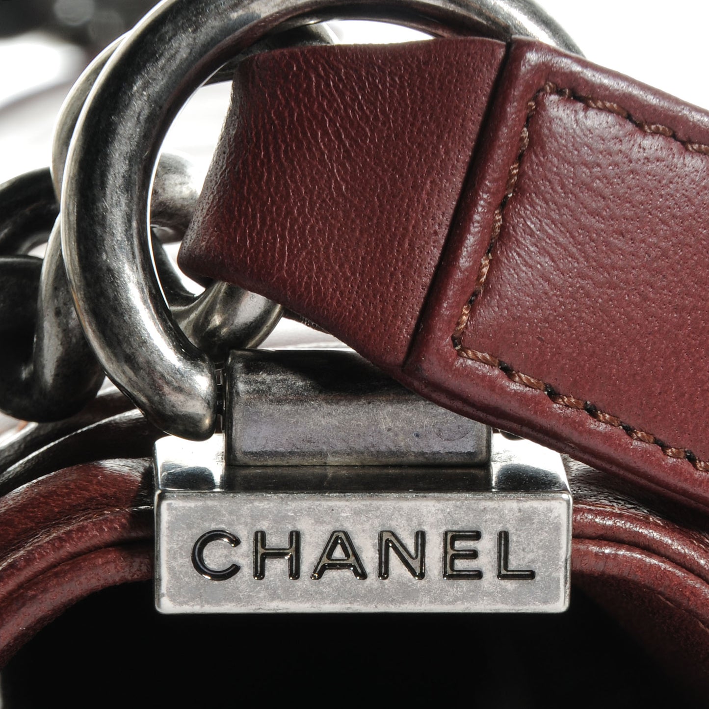 Lambskin Quilted Large Boy Flap Burgundy