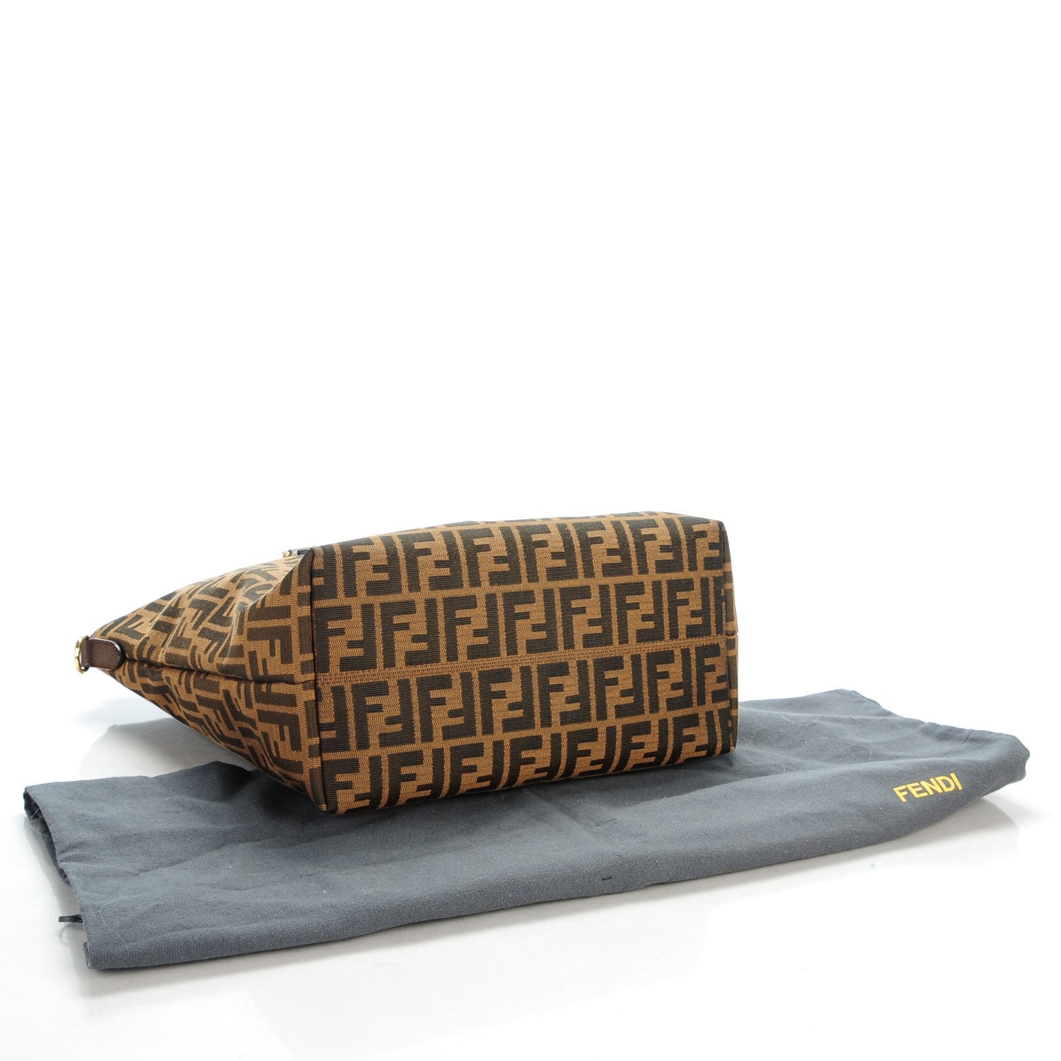 Fendi Zucca Vitello Artic Convertible Tote Tobacco Castagna 4 of 8