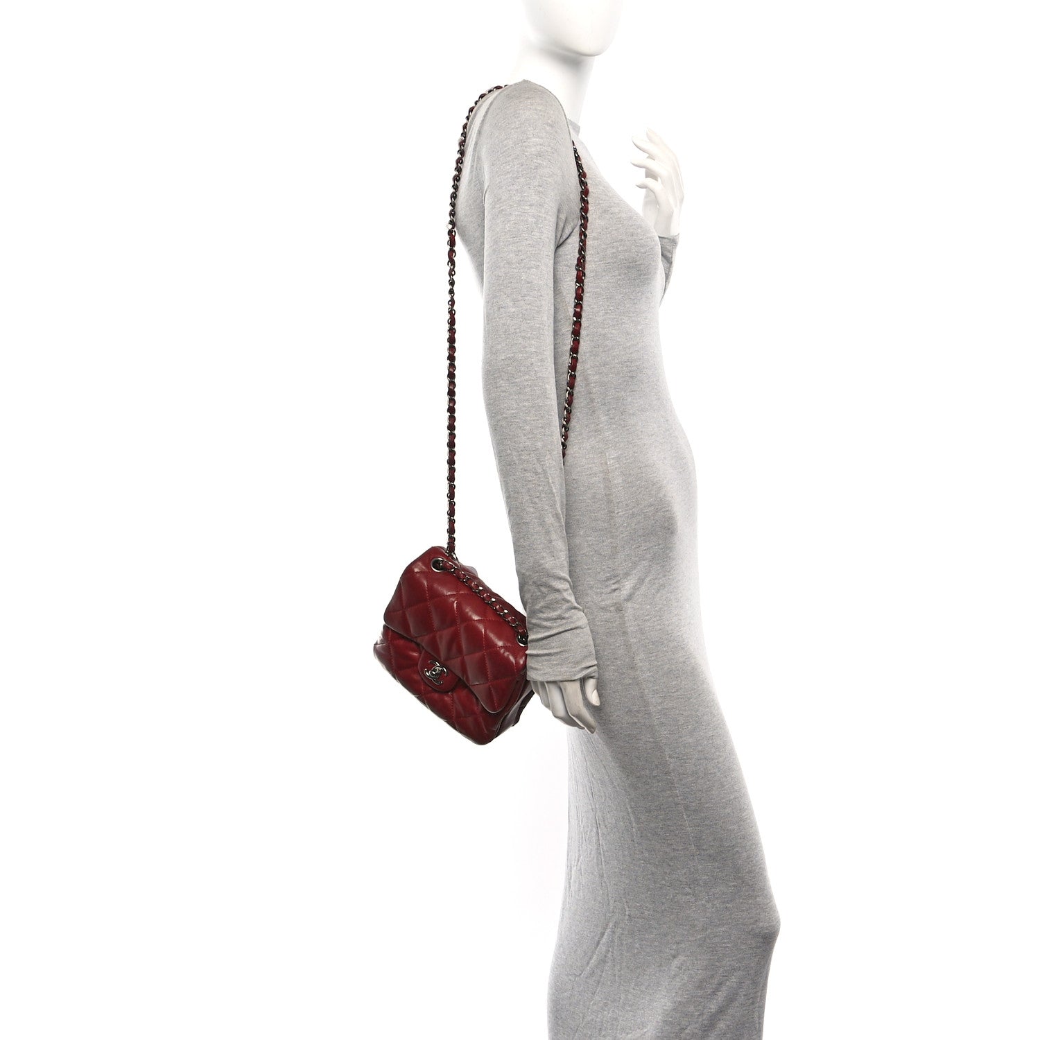 Chanel Lambskin Quilted Mini Chanel 3 Flap Red 2 of 11