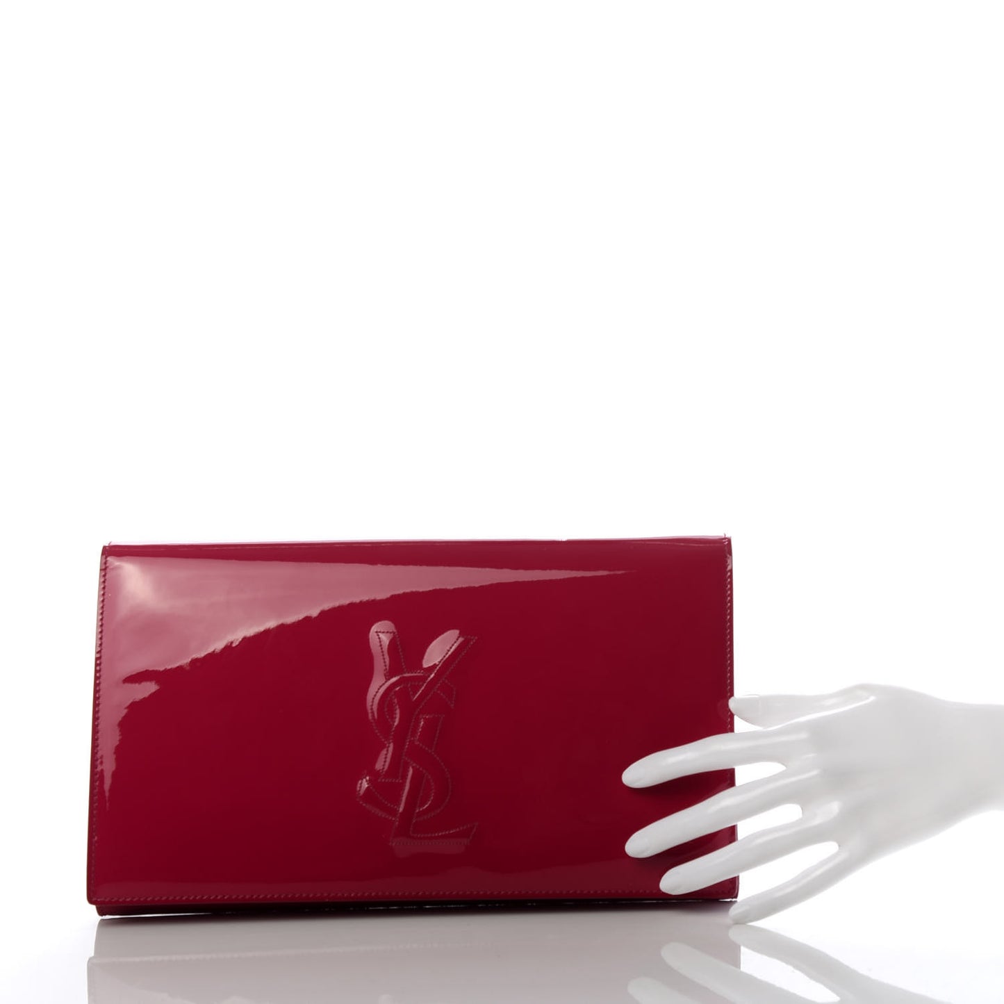 Patent Monogram Large Belle De Jour Clutch Fuchsia