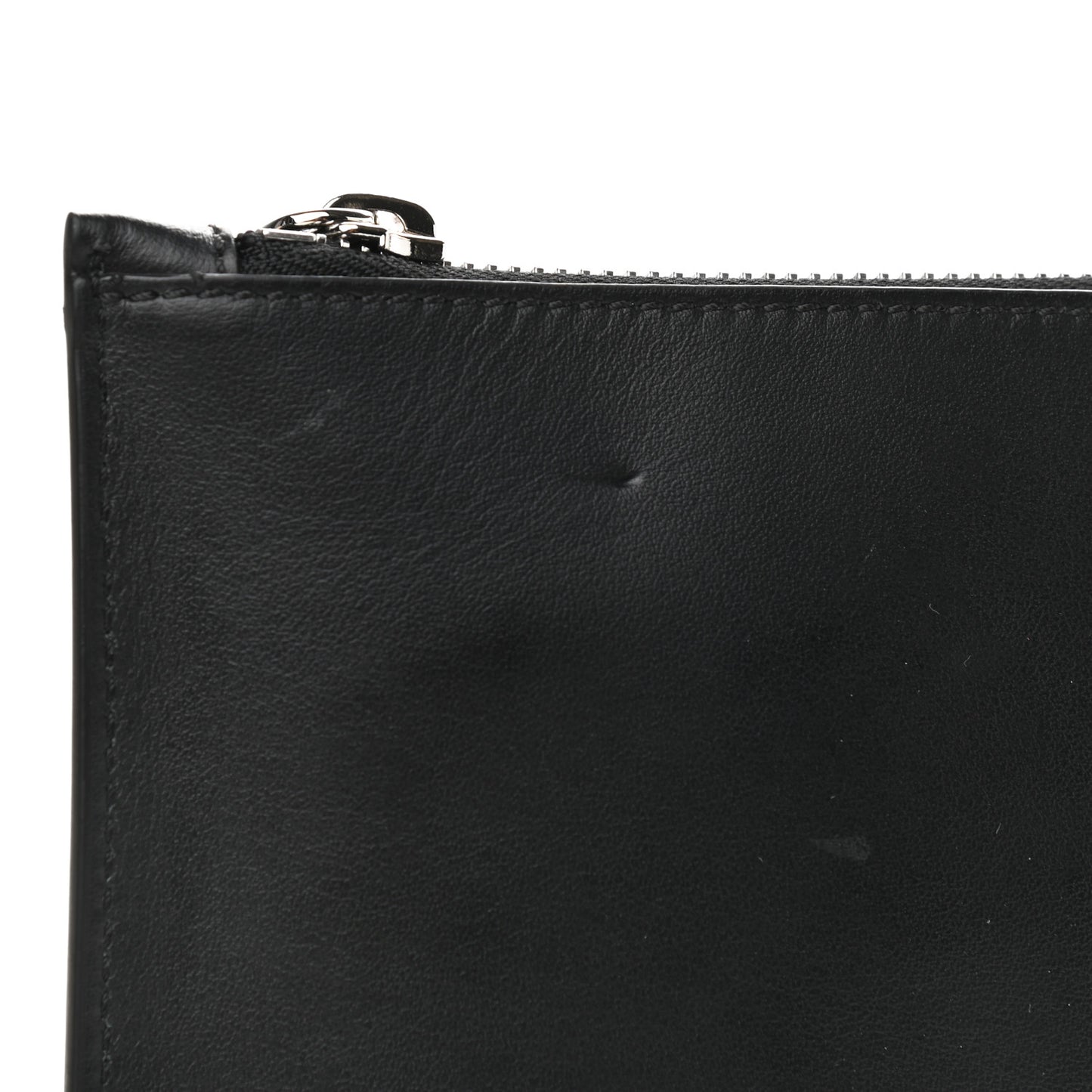 Calfskin Small Embroidered Hearts Logo Clutch