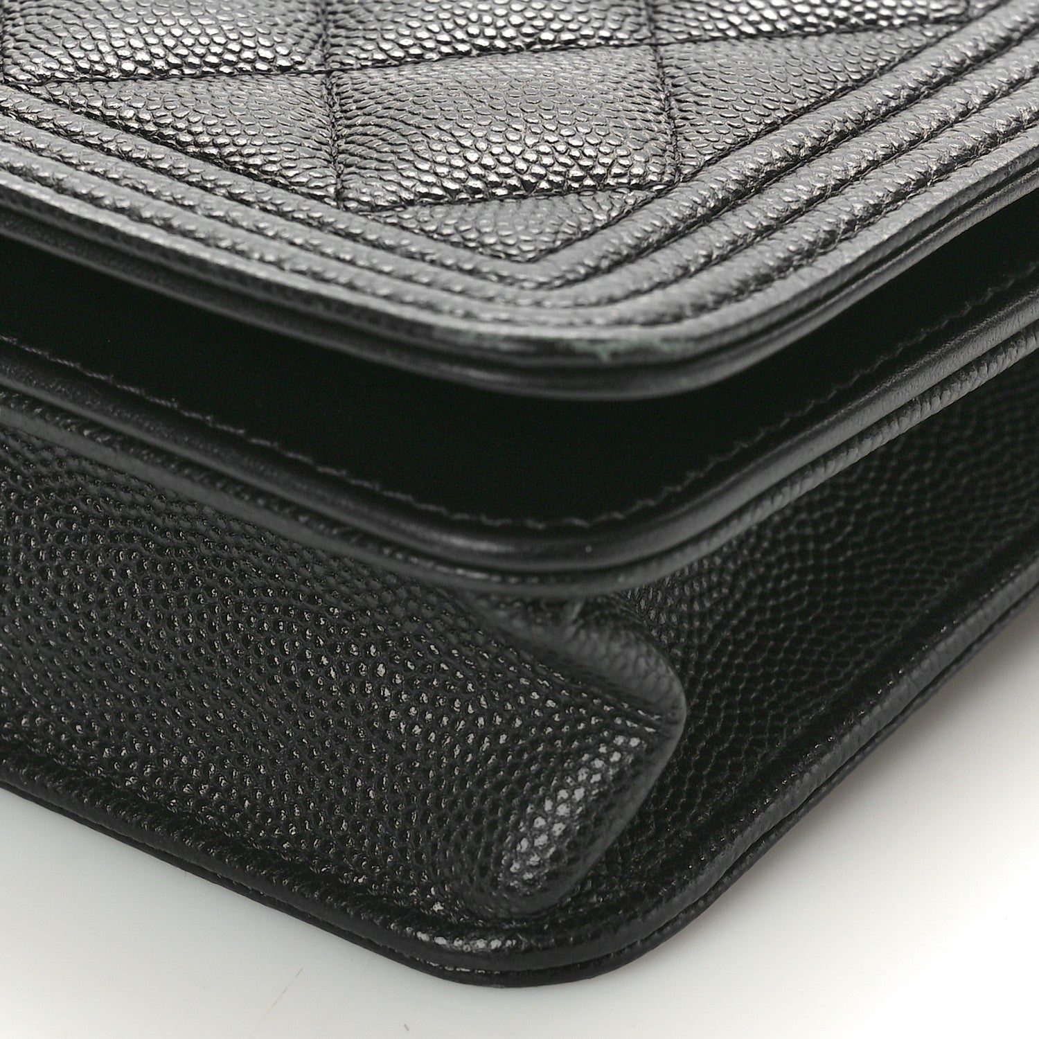 Chanel Caviar Quilted Boy Wallet On Chain WOC Black 10 of 11