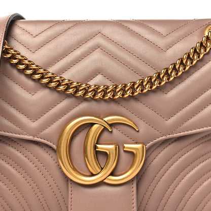 Gucci Calfskin Matelasse Medium GG Marmont Shoulder Bag Porcelain Rose 8 of 10