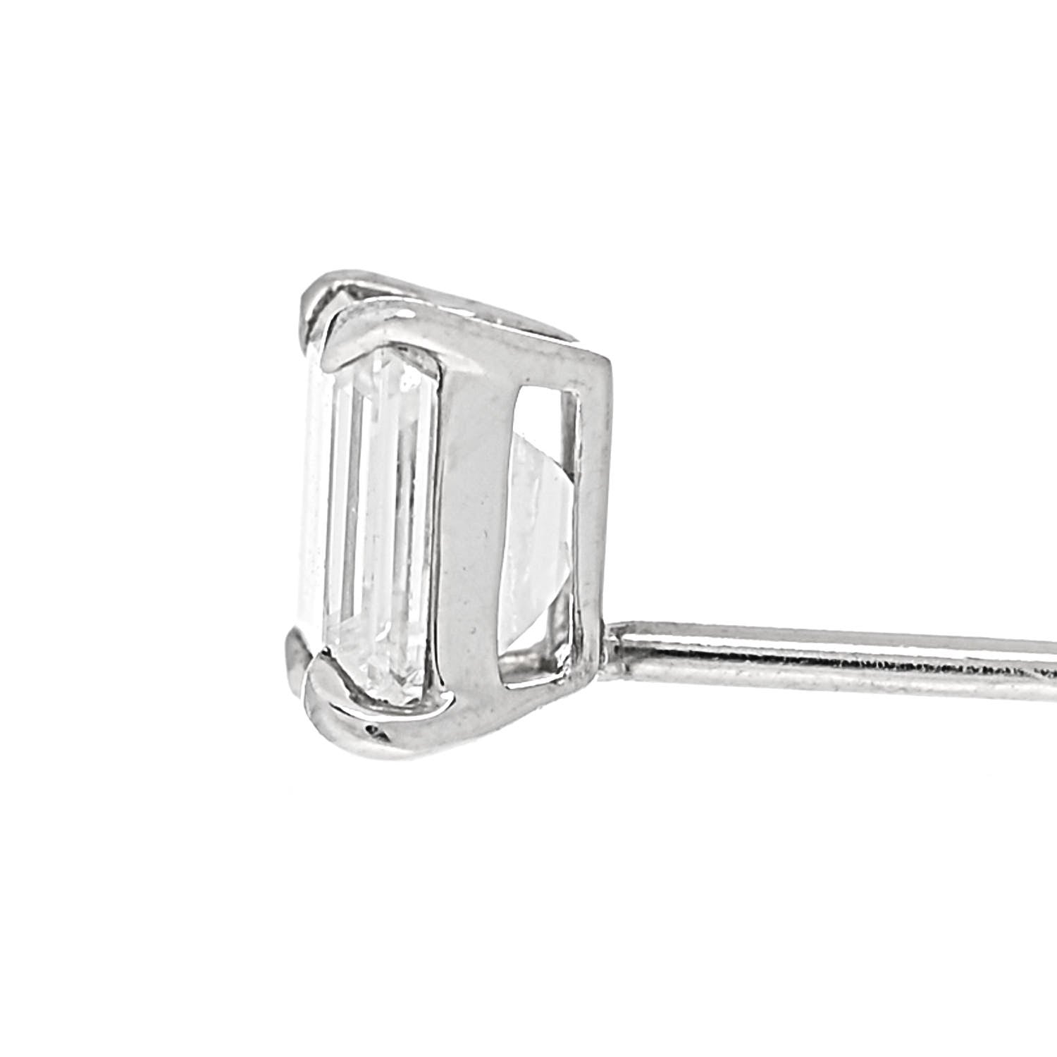 Parker & West by FASHIONPHILE Platinum Diamond .524ctw Rectangular Step Cut Solitaire Earrings 5 of 6