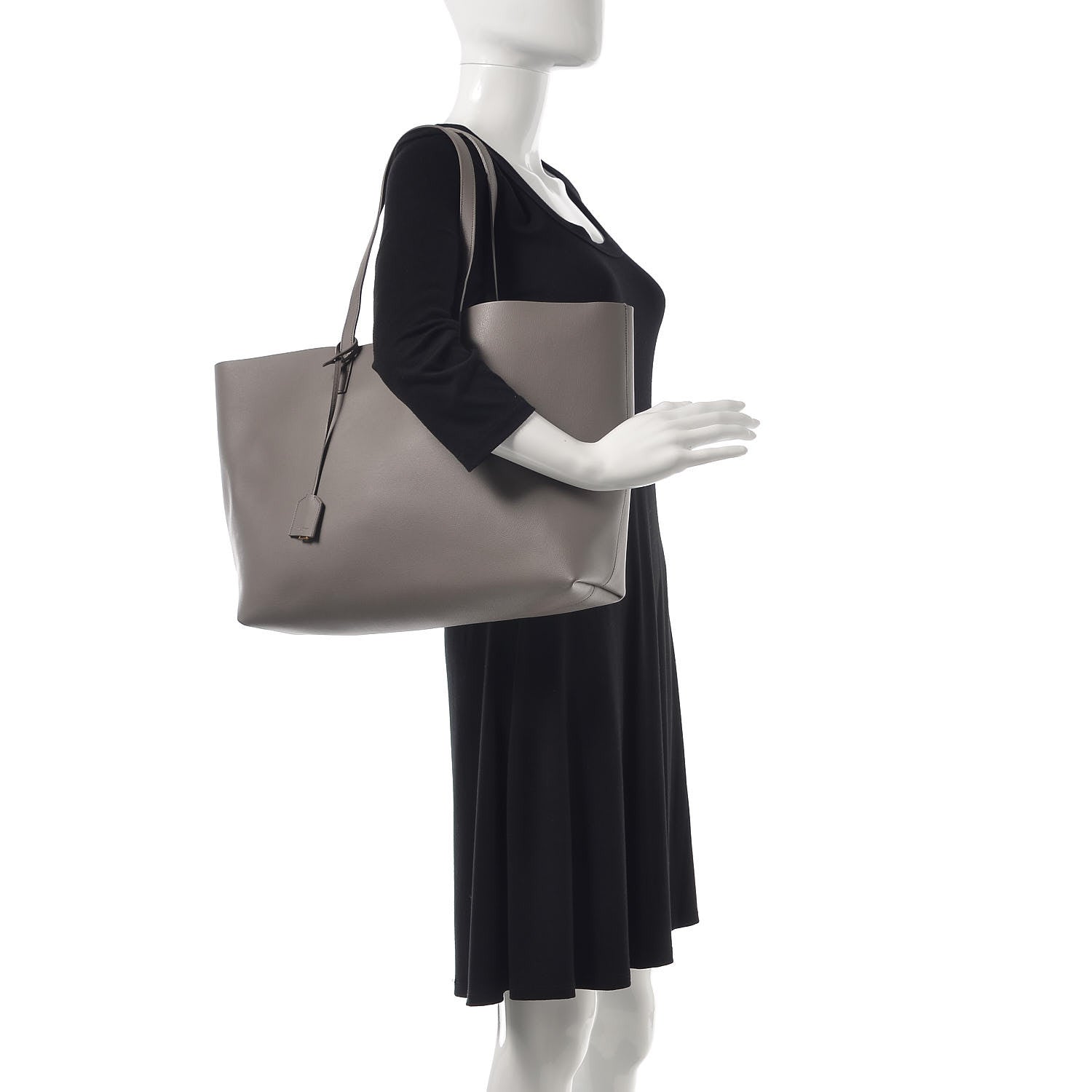 Saint Laurent Calfskin Large Shopping Tote Coal 2 of 11