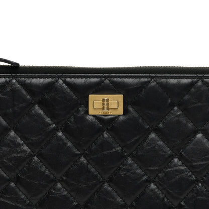 Chanel Aged Calfskin Quilted 2.55 Reissue Pouch With Handle Black 14 of 14
