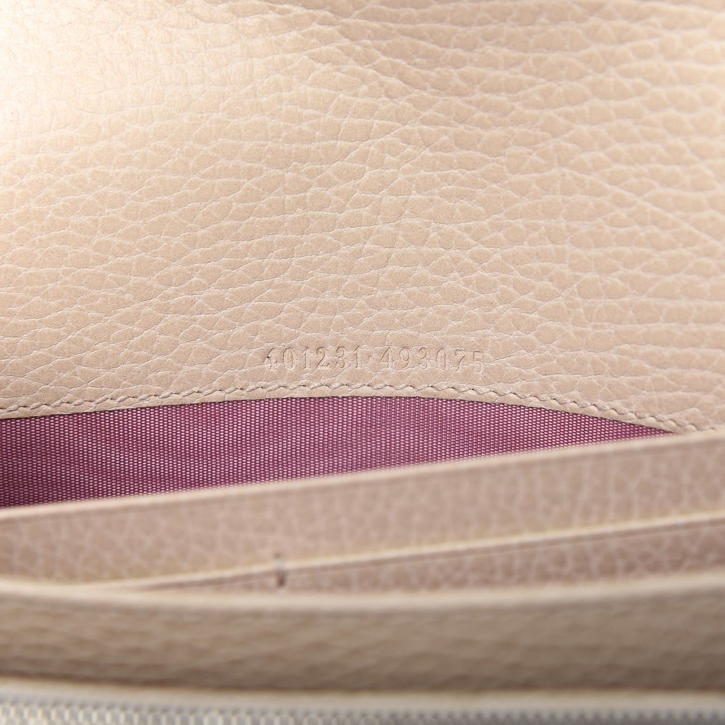 Dollar Calfskin Mini Dionysus Chain Wallet Mystic White