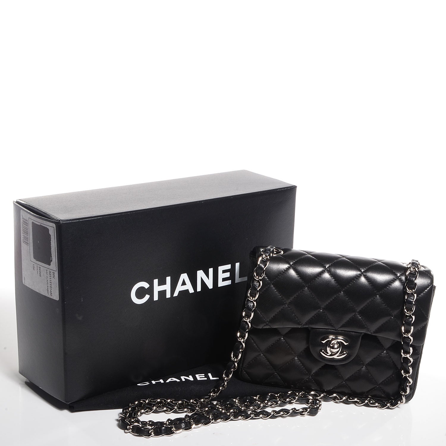 Chanel Lambskin Mini Square Flap Black 5 of 9
