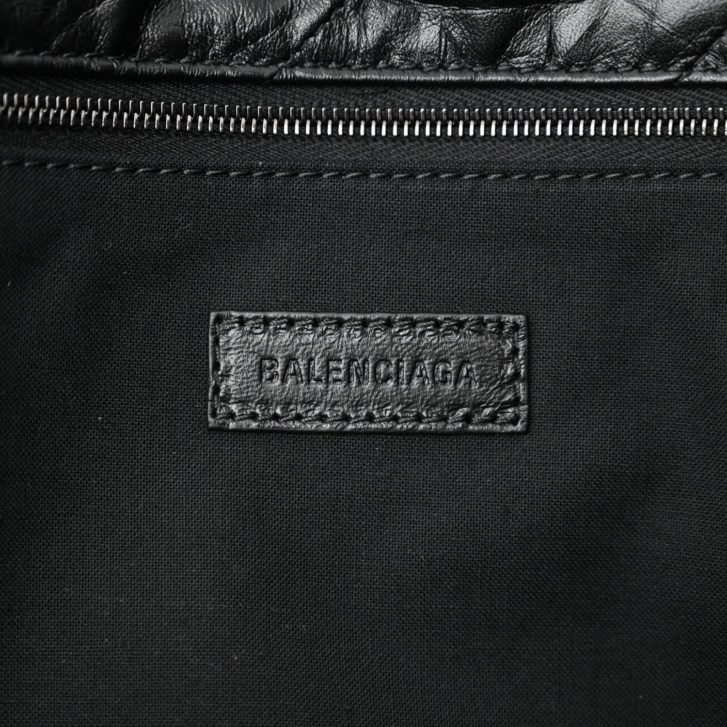 Balenciaga Crushed Calfskin Quilted Matte Black Hardware Large Crush Carry All Tote Bag Black 7 of 10