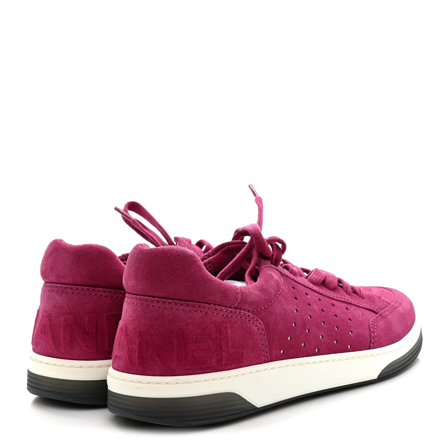 Chanel Suede Calfskin Logo Sneakers 41 Dark Pink 5 of 8
