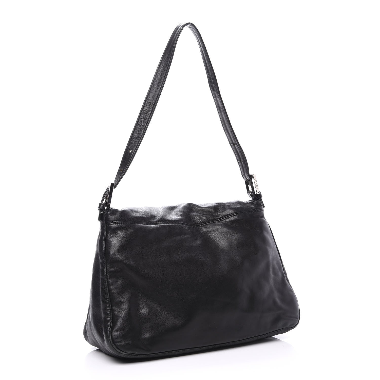 Fendi Calfskin Big Forever Mama Baguette Black 2 of 8
