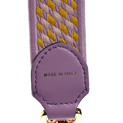 Fendi Canvas Vitello King Logo Embroidered Shaped Strap You Violetta Mimosa 5 of 5