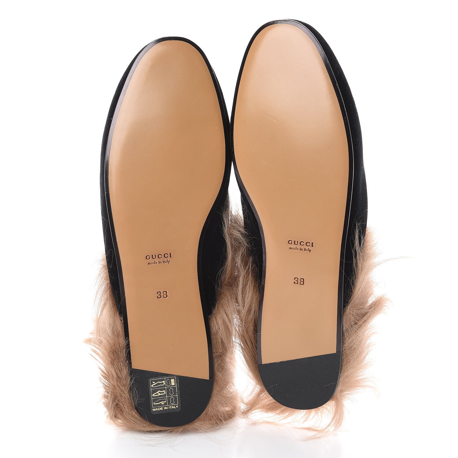 Gucci Velvet Fur Womens Princetown Slippers 38 Black 5 of 7