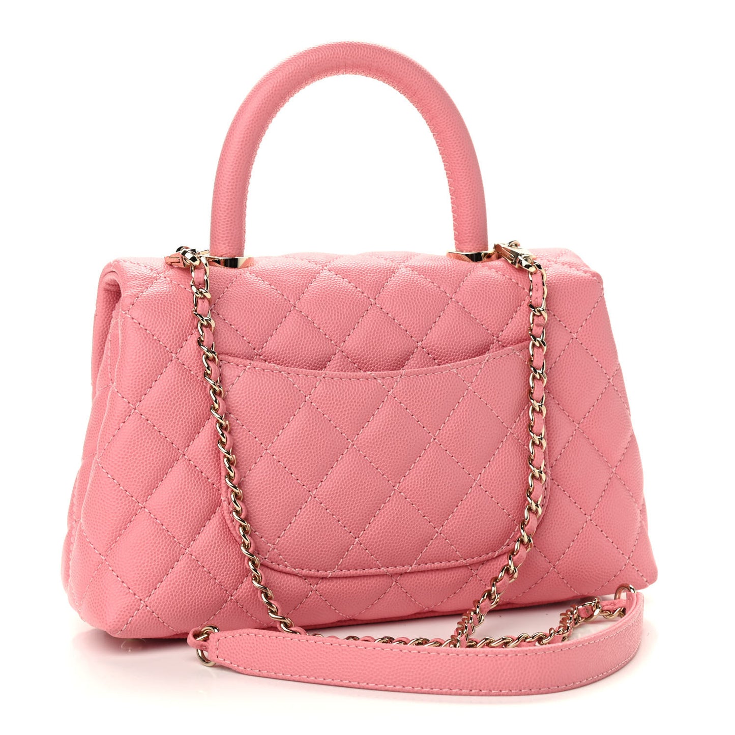 Caviar Quilted Mini Coco Handle Flap Pink