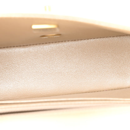 Chanel Metallic Goatskin Quilted Mini Rectangular Flap Gold 5 of 12