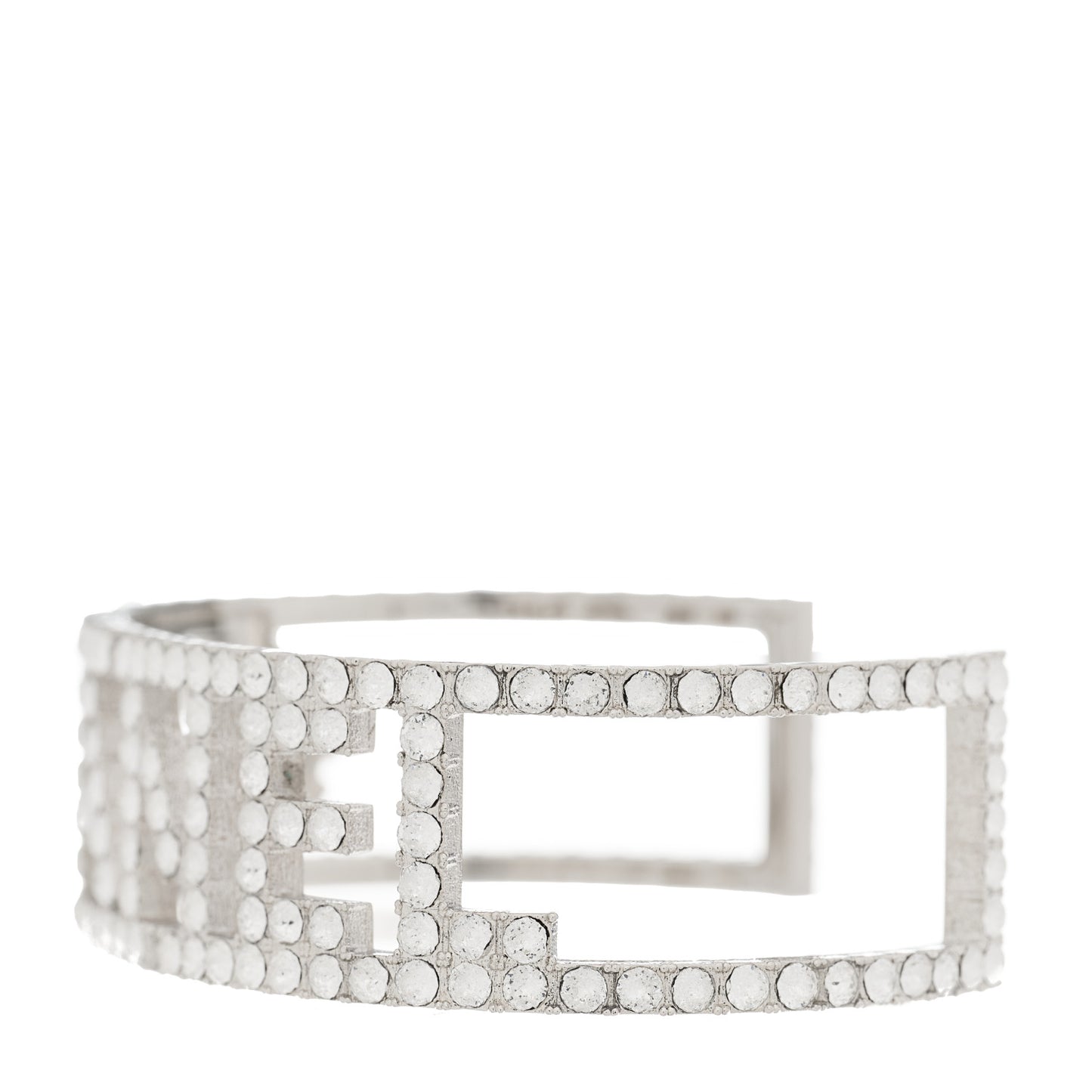 Crystal Logo Cuff Silver