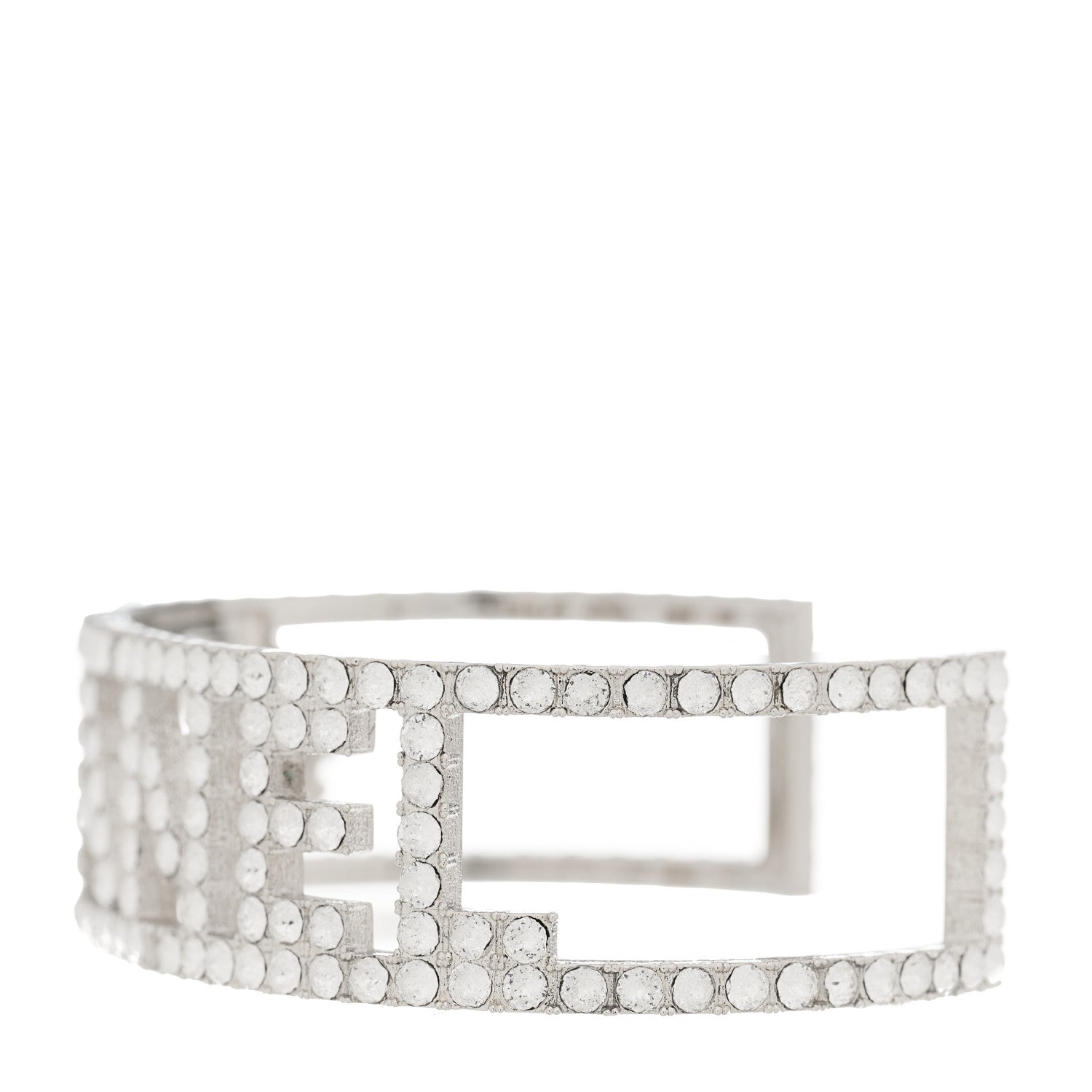 Chanel Crystal Logo Cuff Silver 3 of 5
