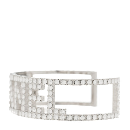 Chanel Crystal Logo Cuff Silver 3 of 5