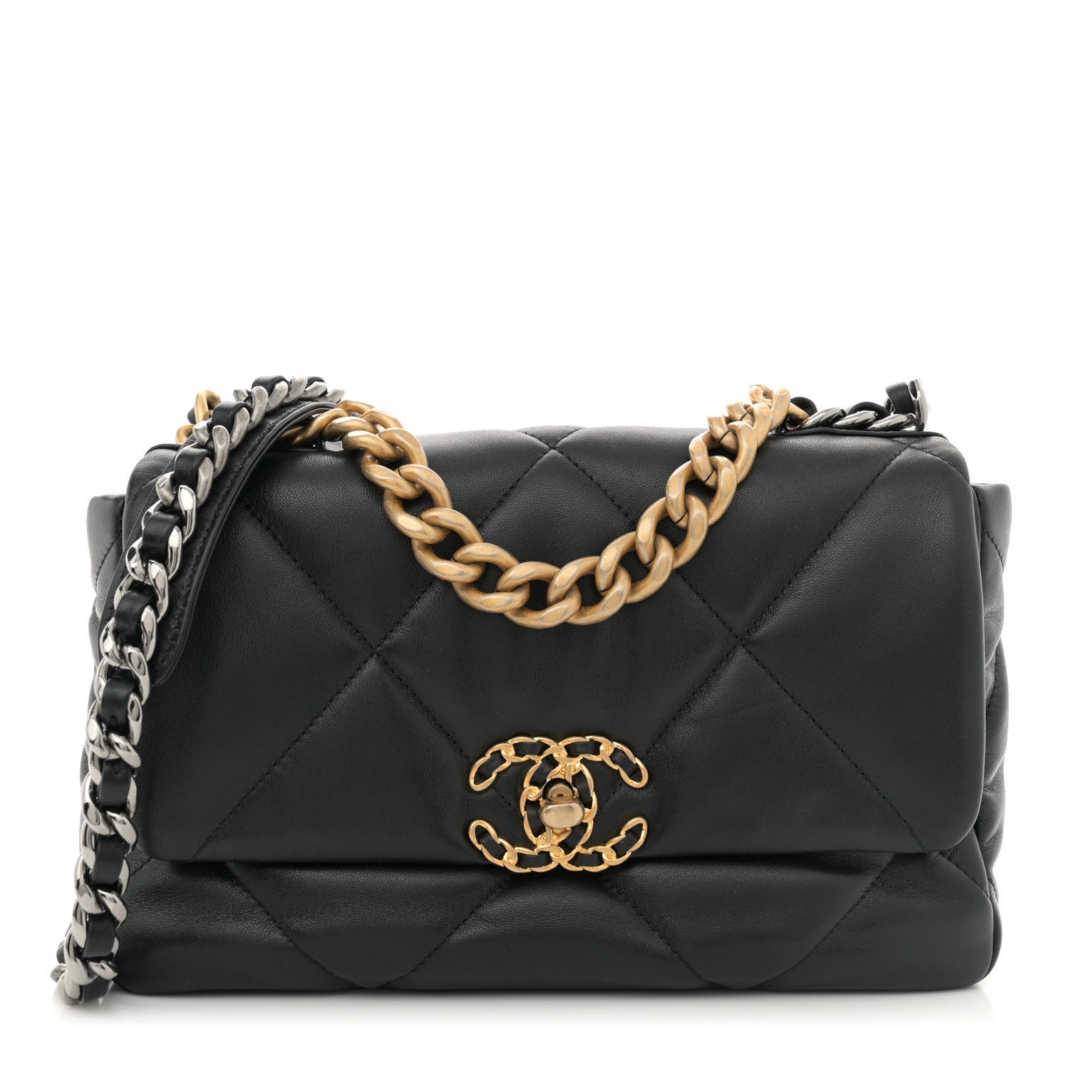 Chanel Lambskin Quilted Medium Chanel 19 Flap Black 1 of 11