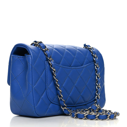 Chanel Lambskin Quilted Mini Rectangular Flap Blue 3 of 11