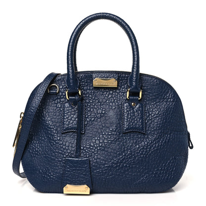 Burberry Heritage Grain Small Orchard Bowling Bag Navy Blue 1 of 10