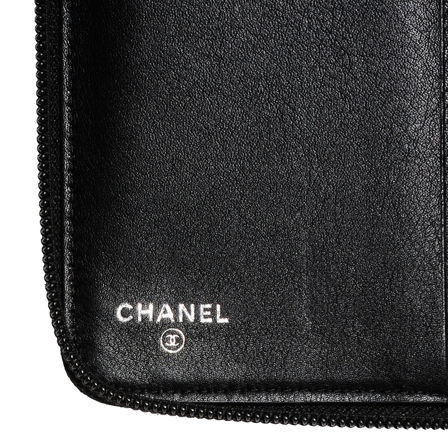 Caviar CC Timeless Large Zip Around Wallet Black