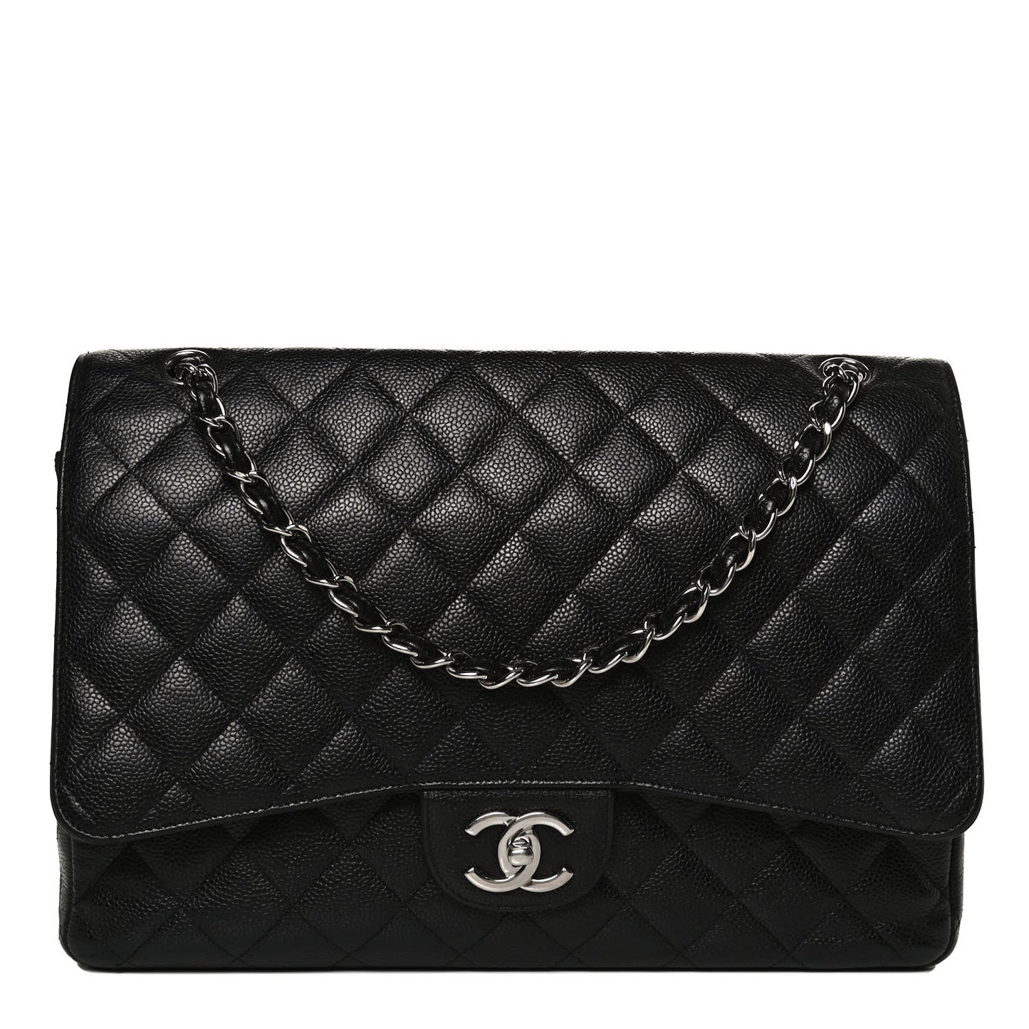 Caviar Quilted Maxi Double Flap Black