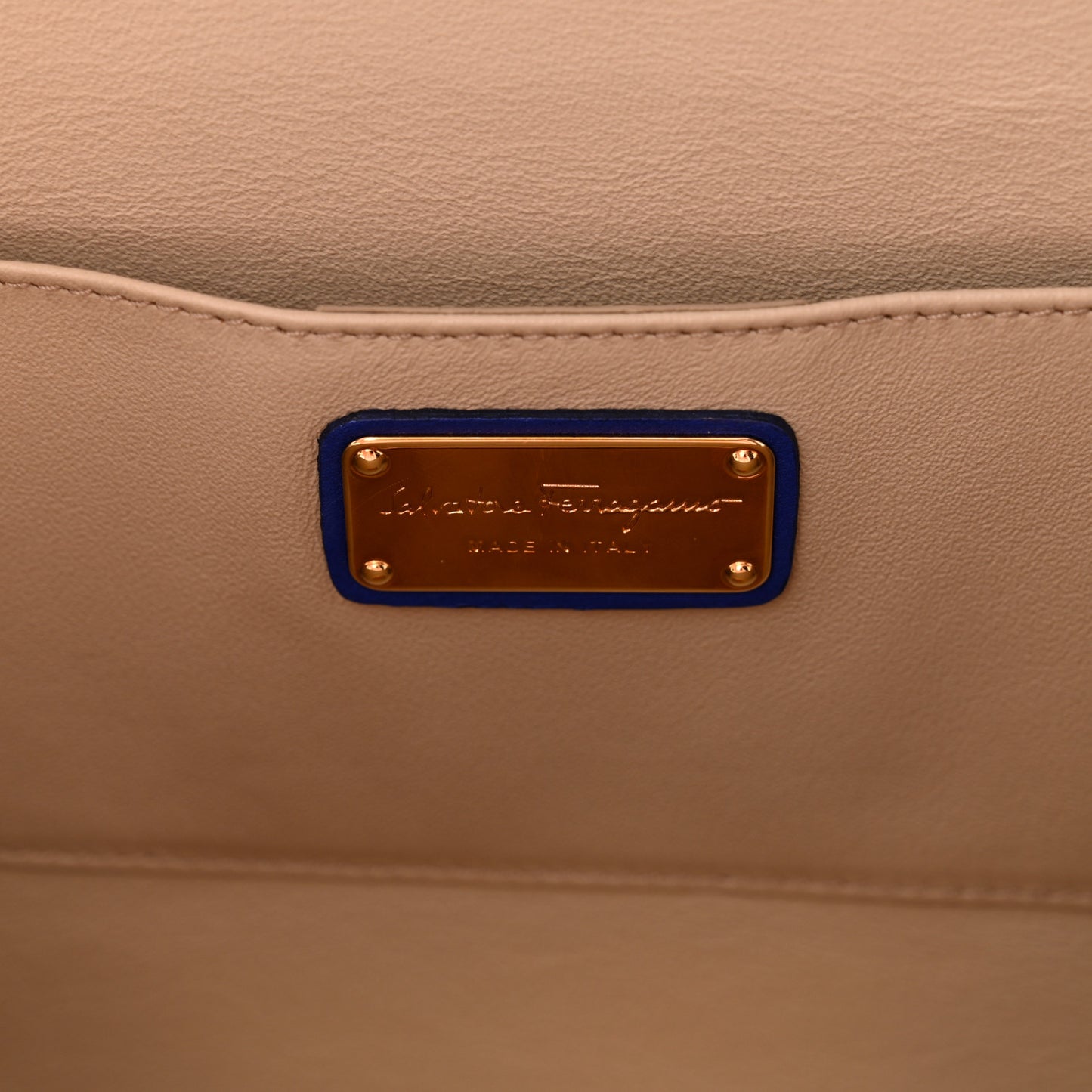 Nuage Calfskin Afef Lock Story Gancini Clutch Blue