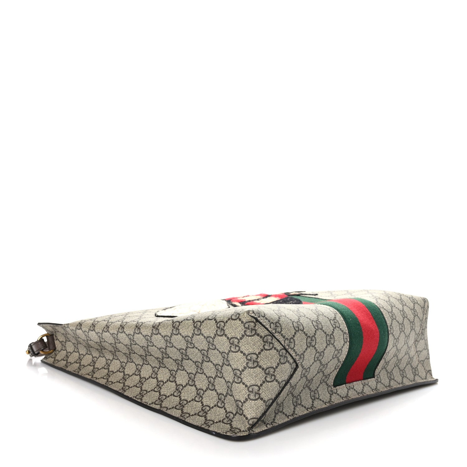Gucci GG Supreme Monogram Web Animalier Bee Vertical Tote Brown 4 of 9